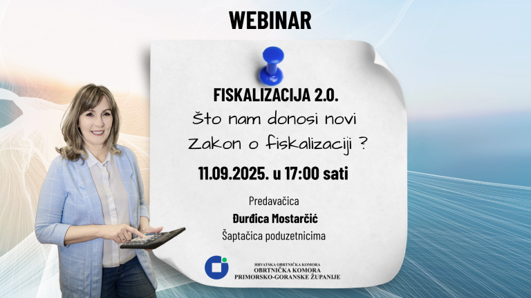 Najava webinara – FISKALIZACIJA 2.0. – što nam donosi  novi Zakon o fiskalizaciji ?